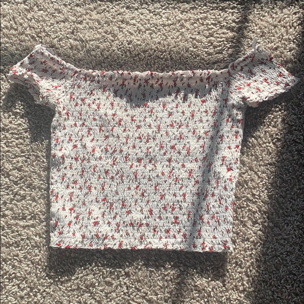 Garage Clothing Smocked Off the Shoulder Top